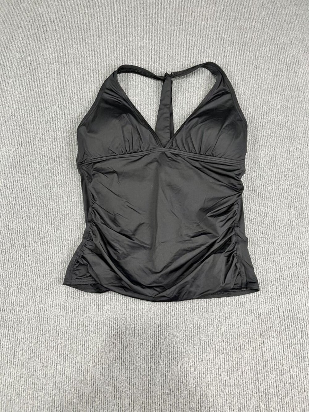 Tommy Bahama Women's Black Halter Neck Ruched Tankini Top Size L